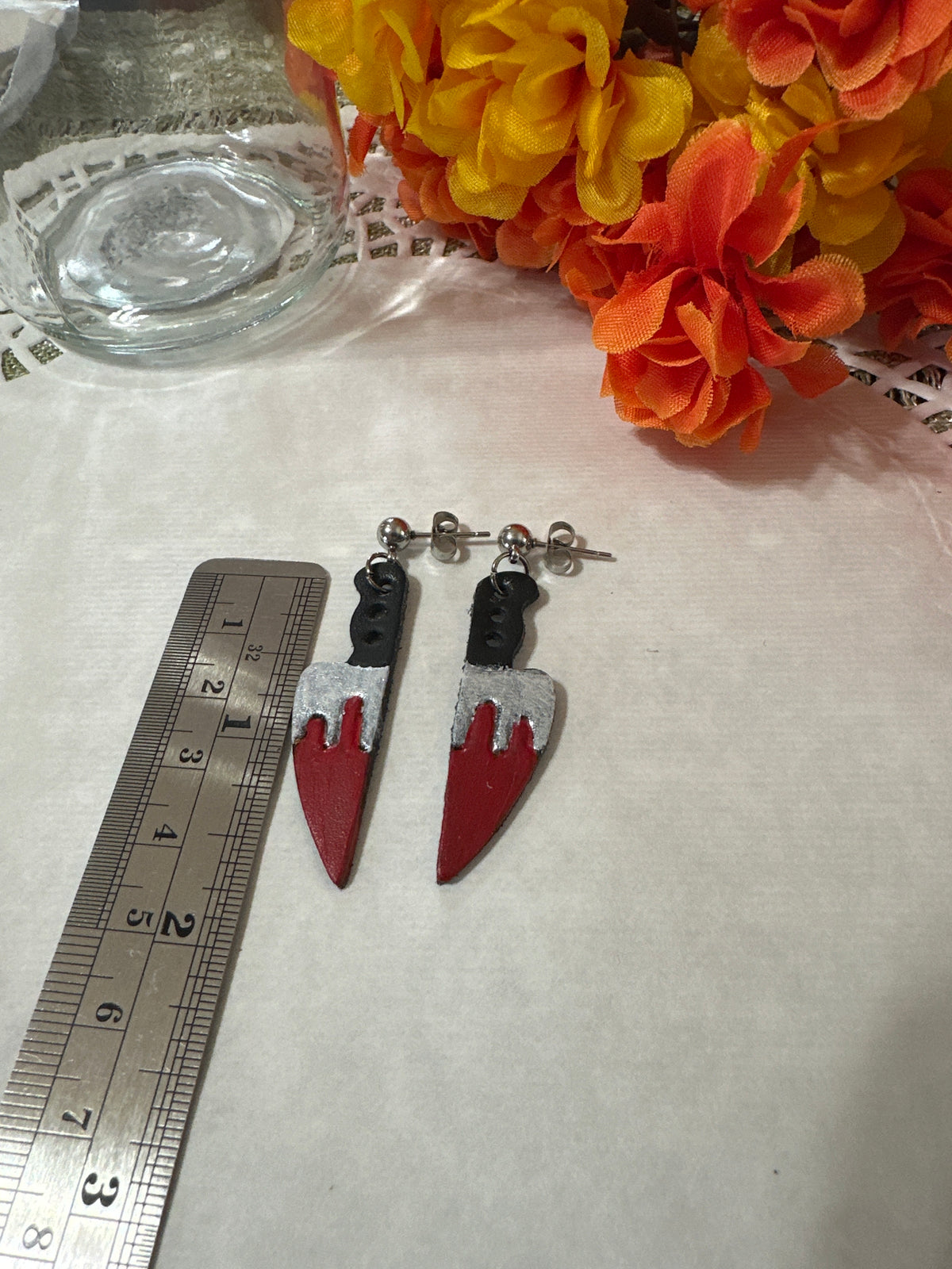 Bloody knife Halloween Earrings