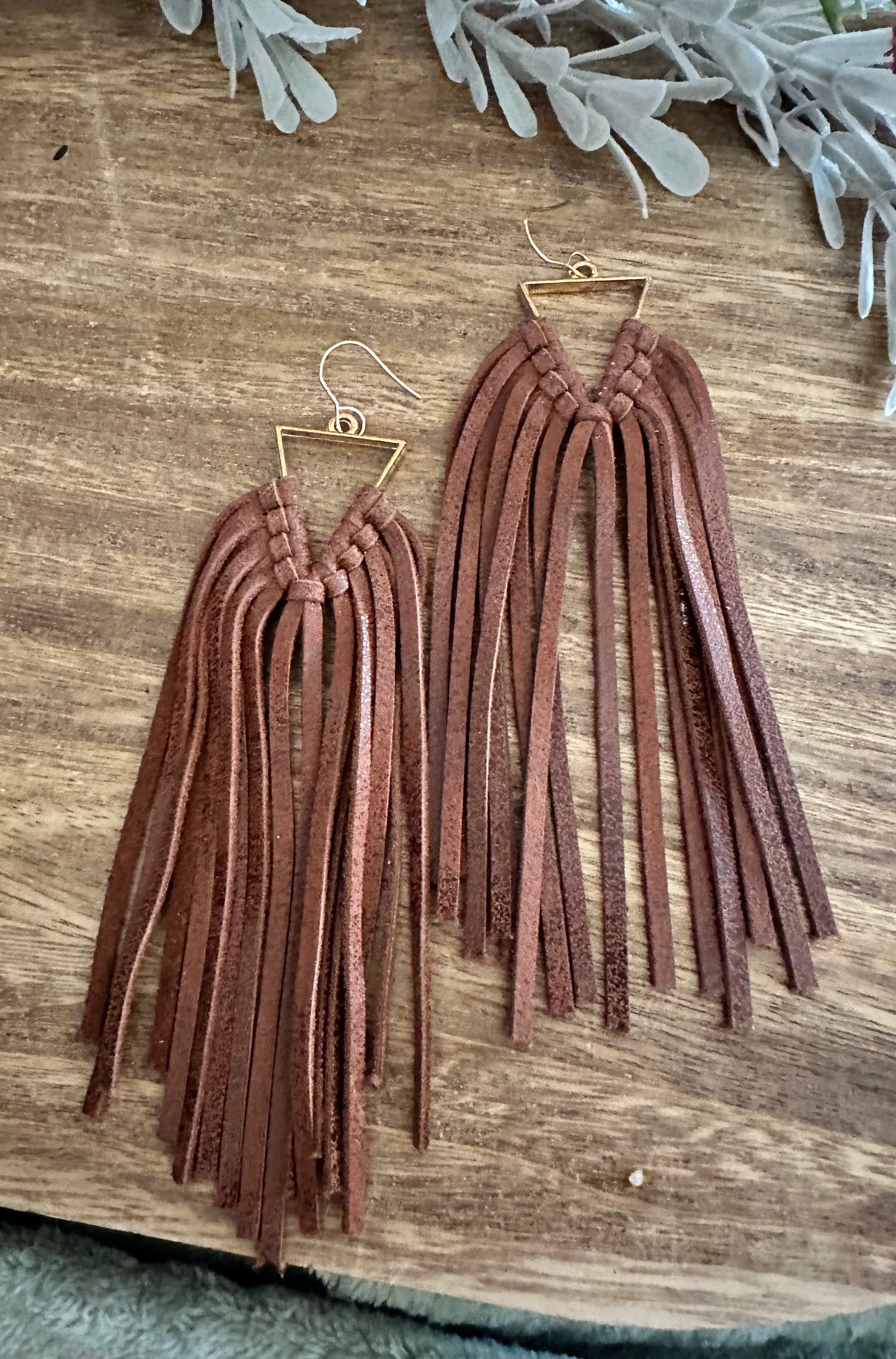Brown Fringe Earrings