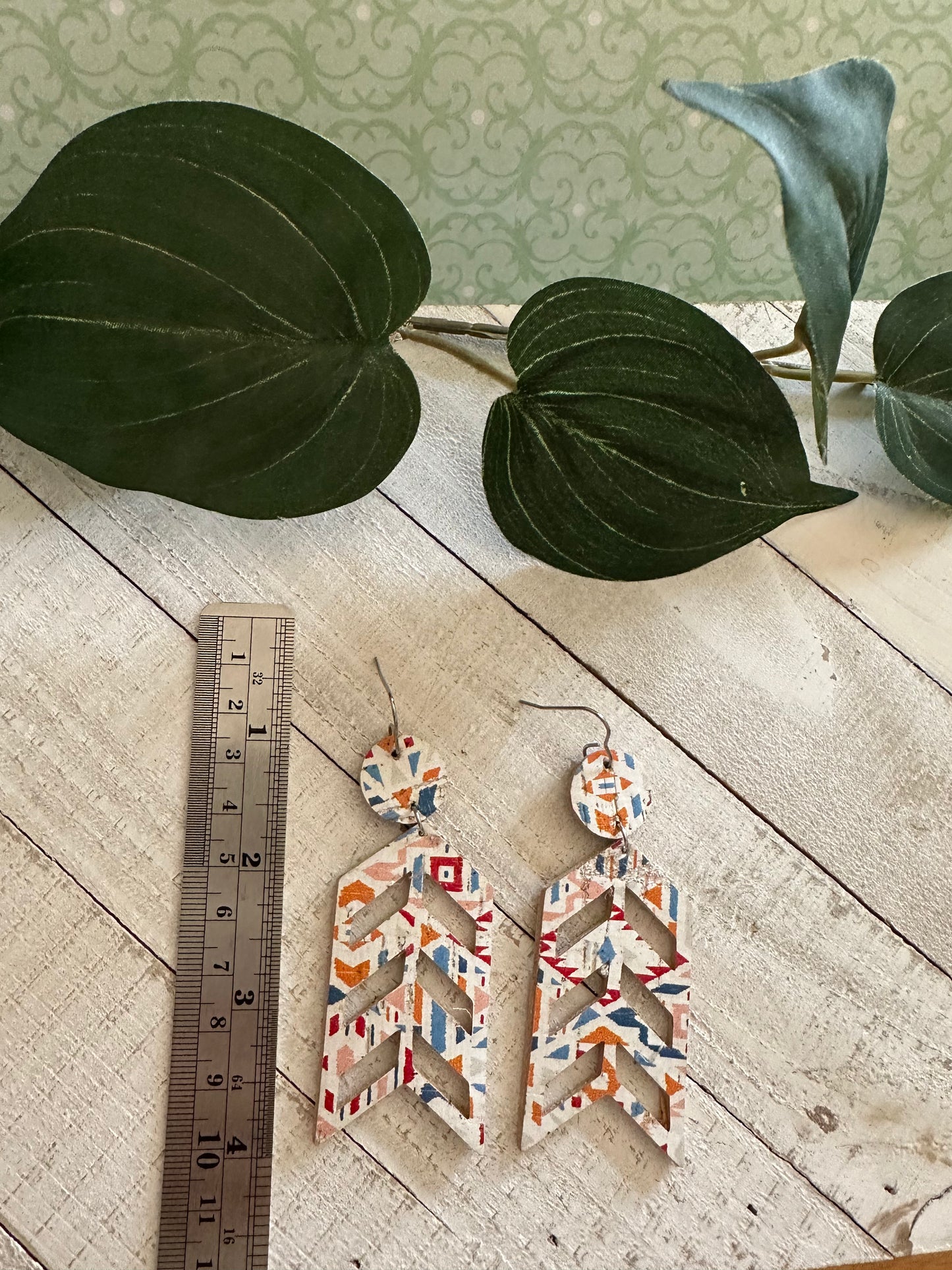 Boho Mosaic Leather Earrings