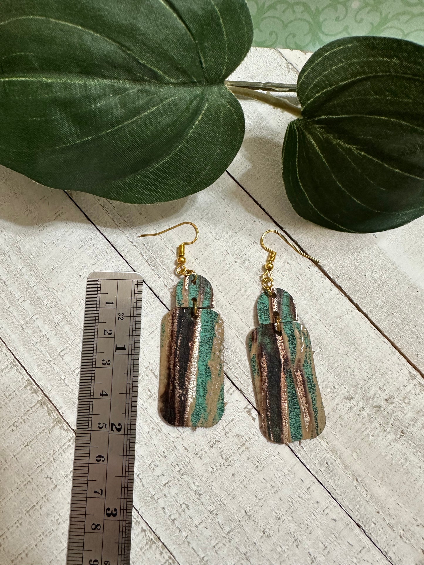Desert Landscape Leather Earrings