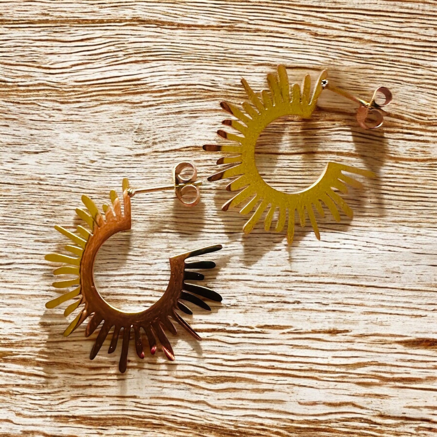 18K Gold Sunburst Earrings