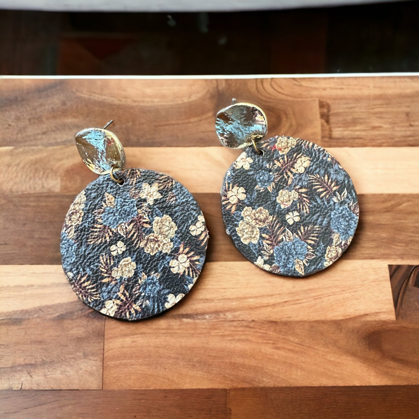 Fall Floral Circle Earrings