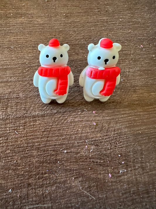 Clay Polar Bear Studs