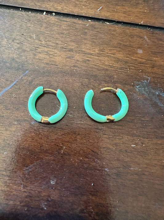 Mint Water Drop Studs