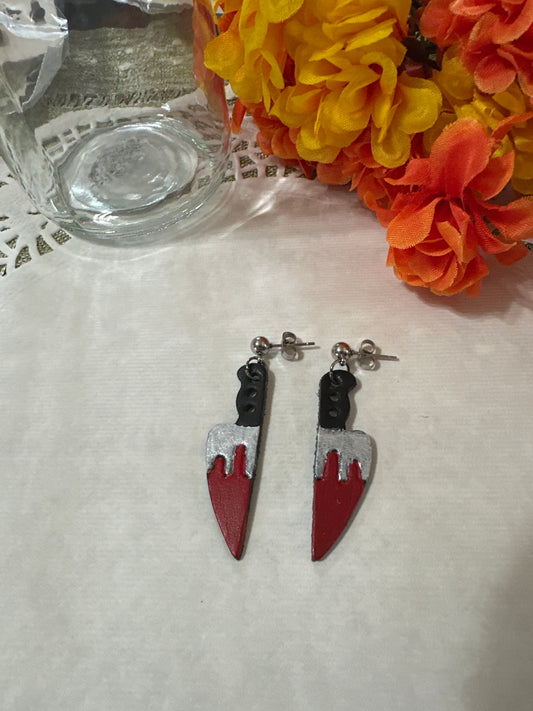 Bloody knife Halloween Earrings