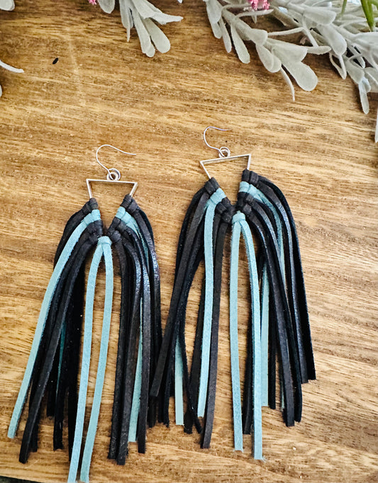 Black and turquoise fringe