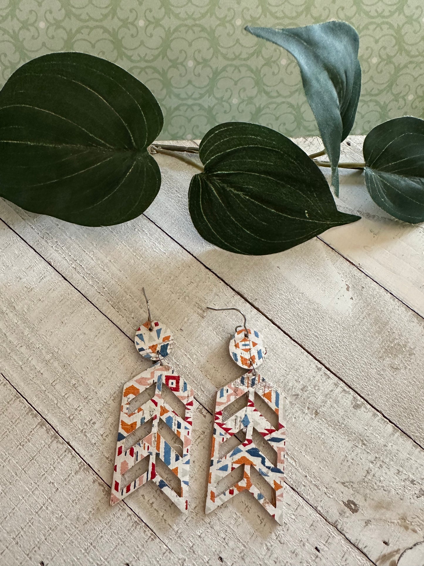 Boho Mosaic Leather Earrings