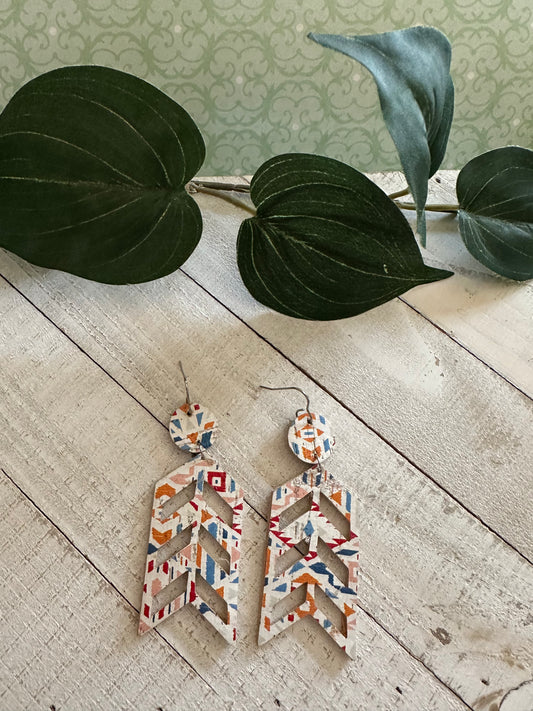 Boho Mosaic Leather Earrings