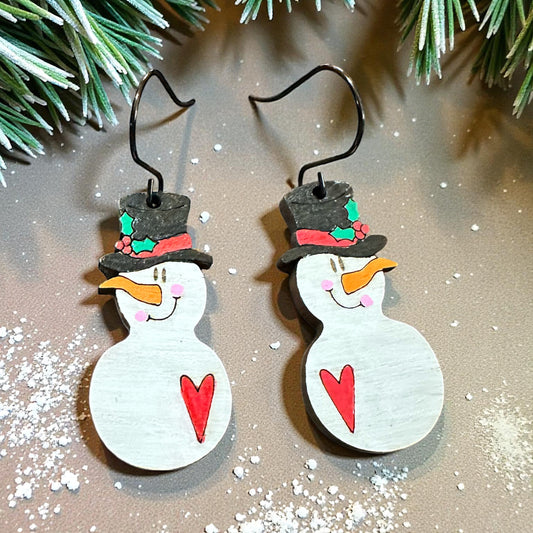 Christmas Snowman With Red Heart
