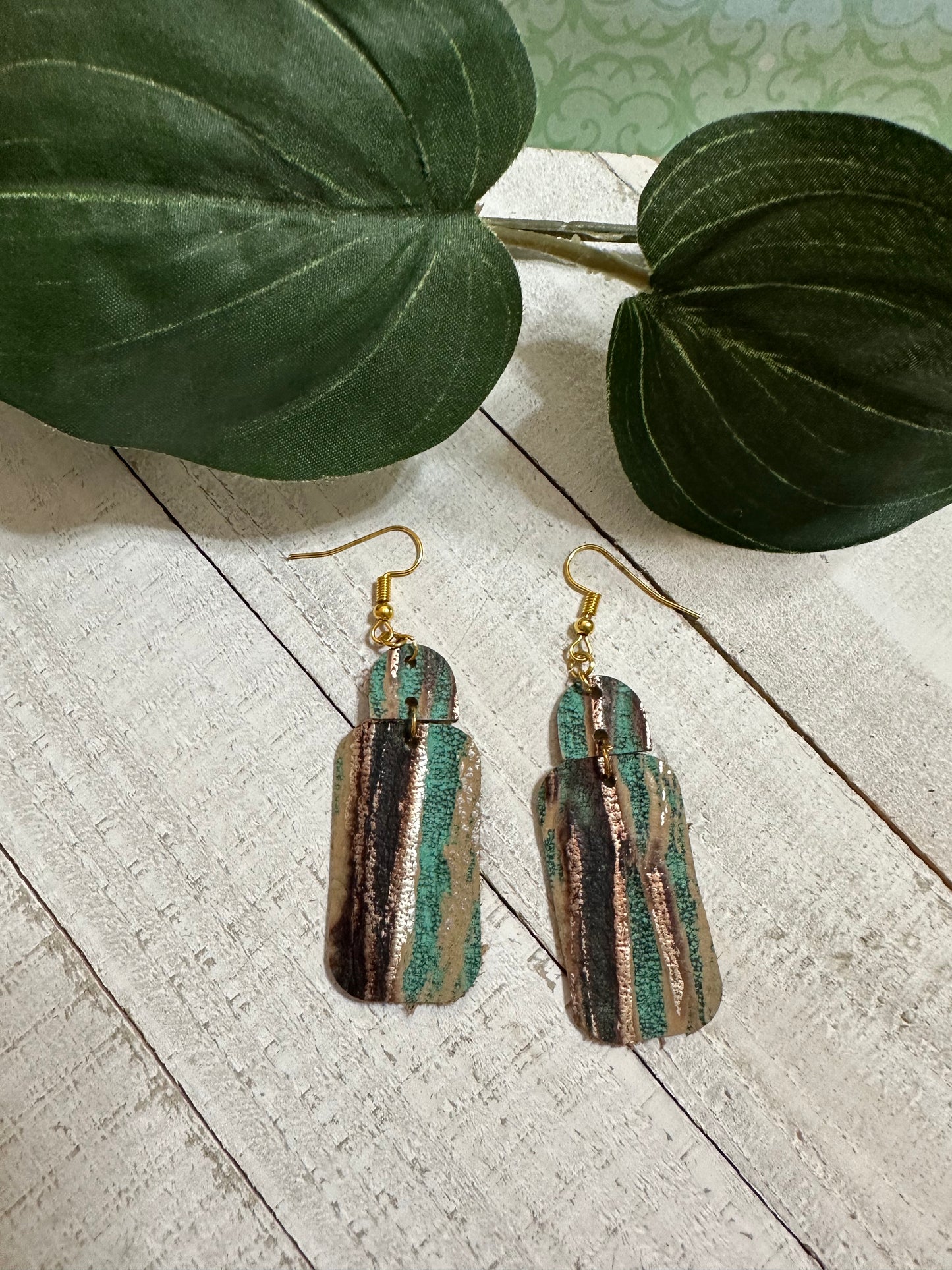 Desert Landscape Leather Earrings