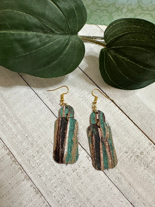 Desert Landscape Leather Earrings