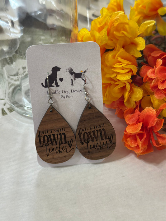 Wood Teacher Earrings