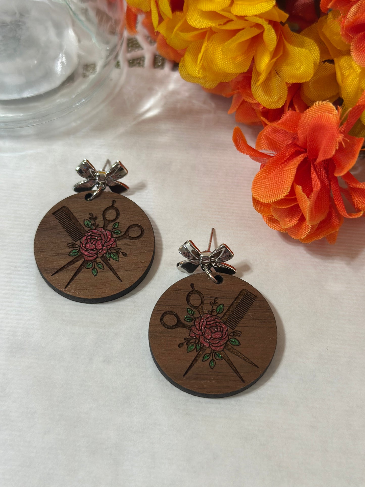 Beautician Wood Earrings