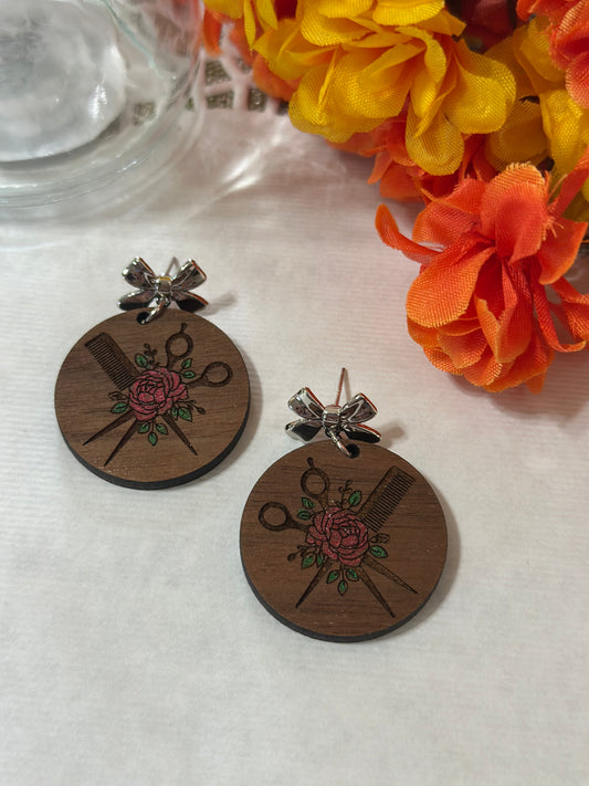 Beautician Wood Earrings