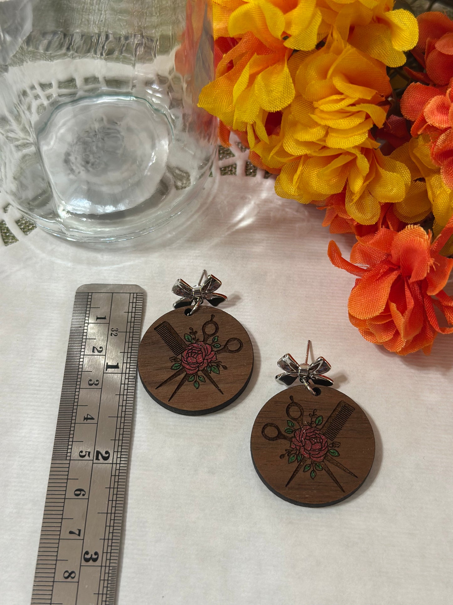 Beautician Wood Earrings