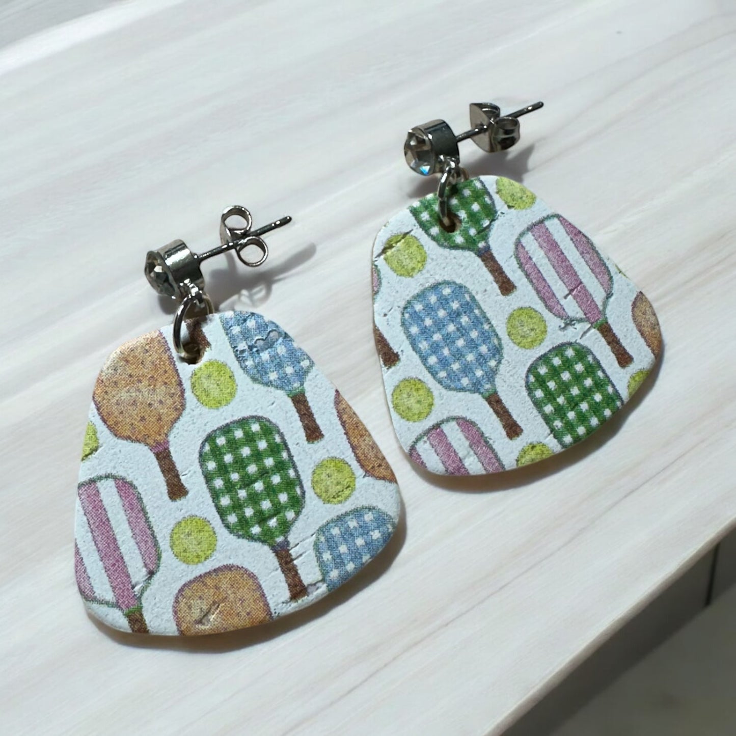 Pickle ball sports earrings