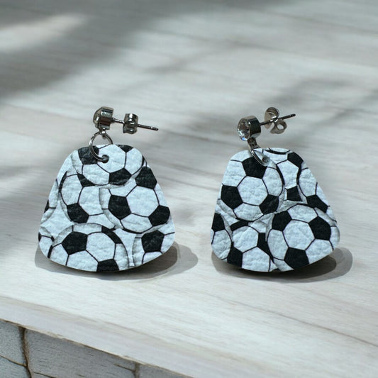 Soccer ball earrings