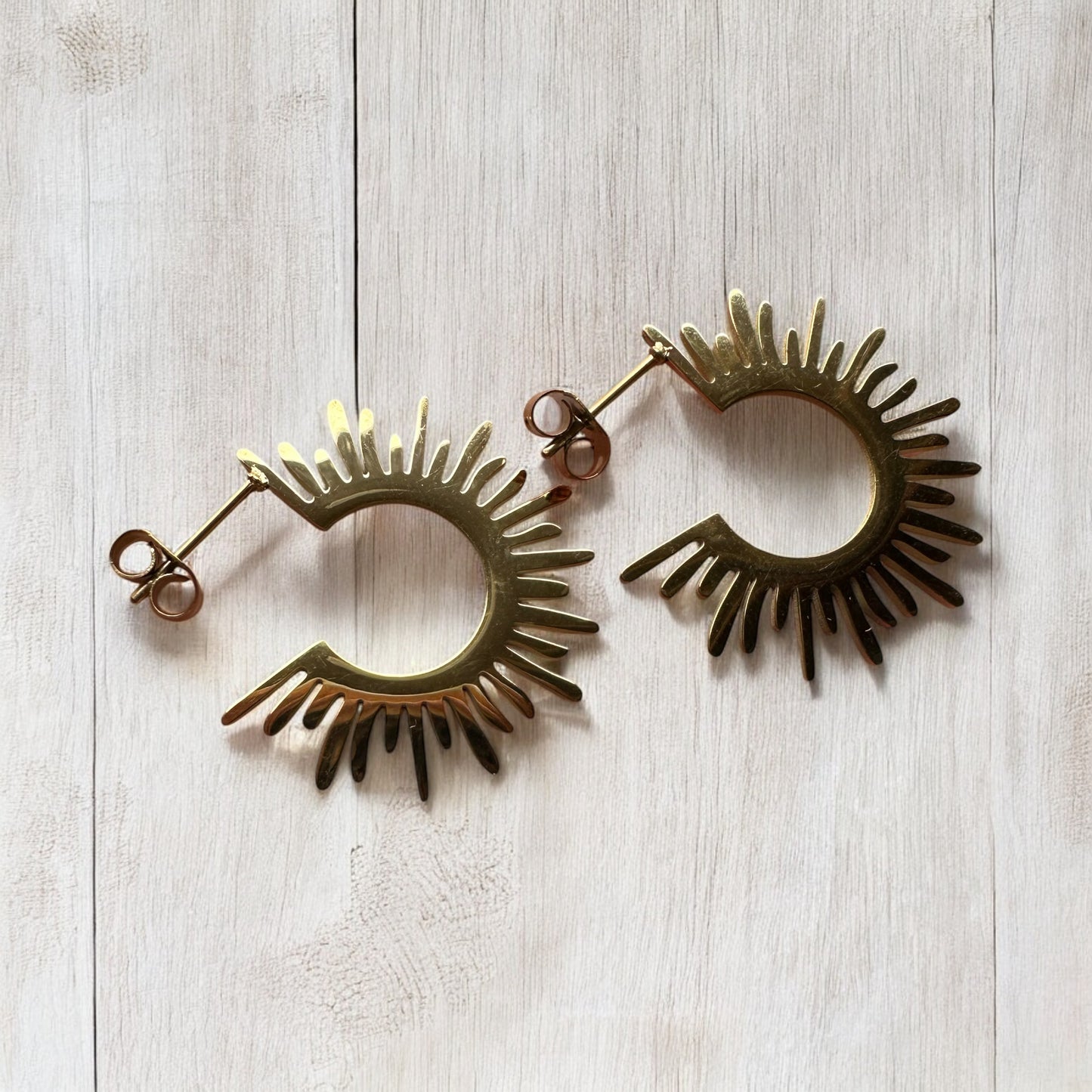 18K Gold Sunburst Earrings