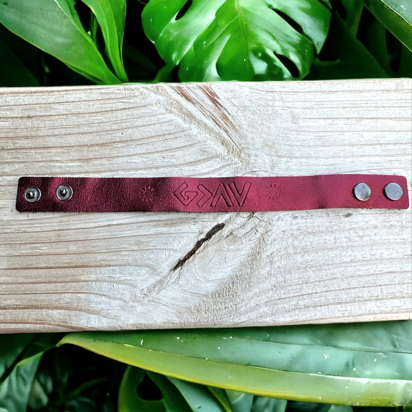 Burgundy Leather God is Greater than the Highs and Lows Bracelet