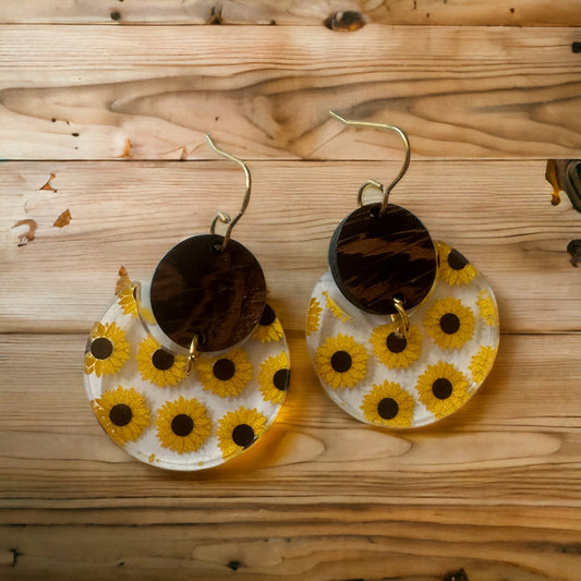 Sunflower Acrylic Earrings