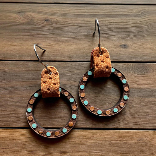 Boho Wood Dot Earrings