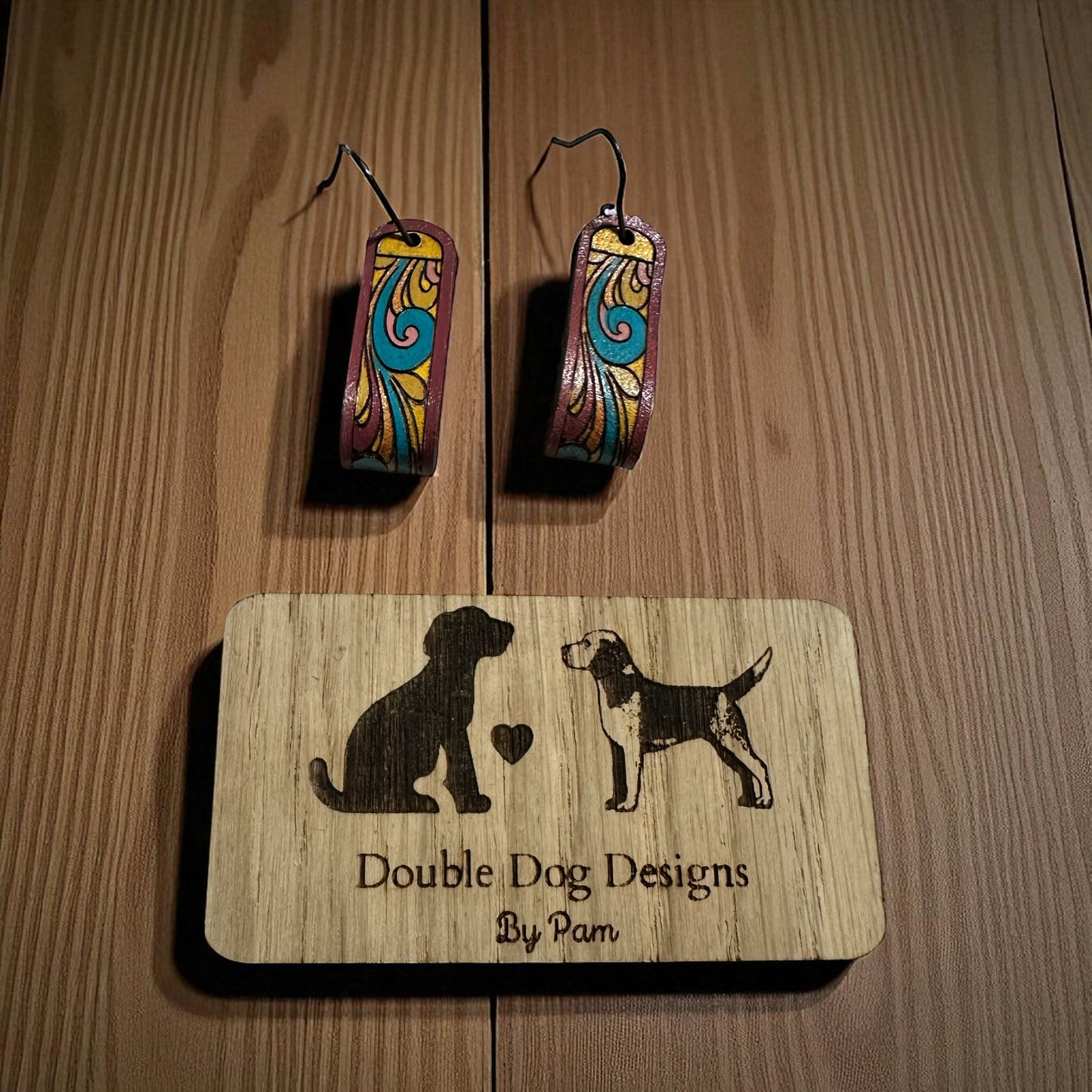 Tooled Leather Loops