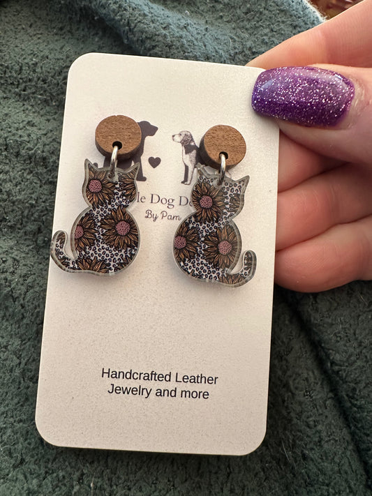 Acrylic Leopard Cat Earrings