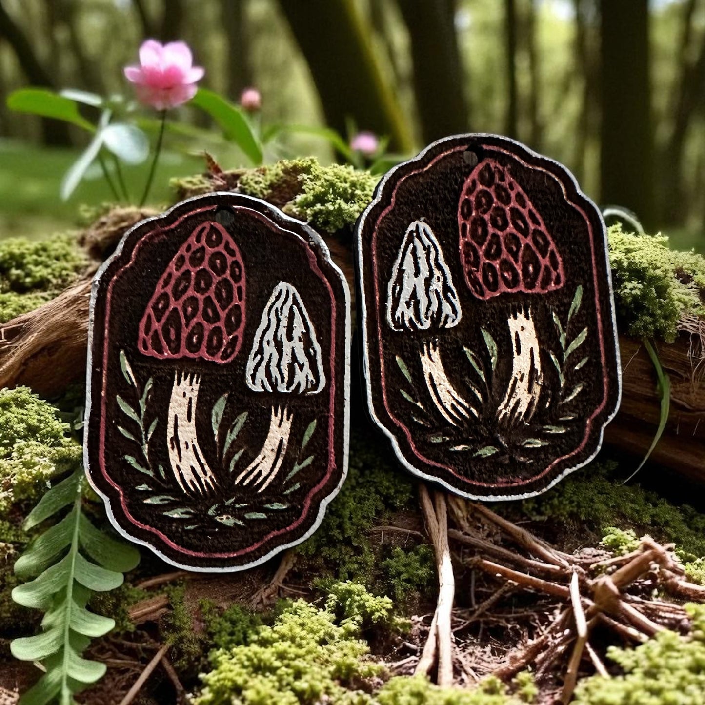 Forest Morel Mushroom Earrings